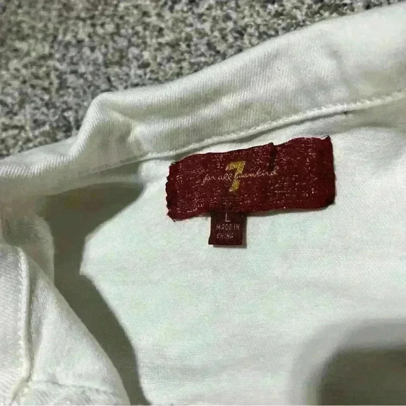 Girls 7 FOR ALL MANKIND White Sleeveless Denim Jean Button Vest - Size Large - Picture 3 of 9